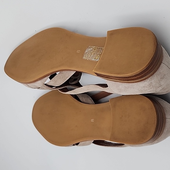 JEFFREY CAMPBELL Woven Canela Beige Suede Lace-up Flats, size 8 - Picture 6 of 7